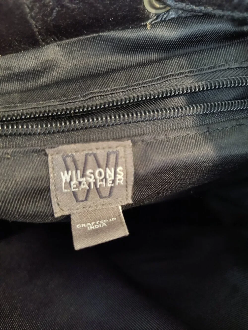 Vintage Wilsons Leather Black Leather Backpack Purse Drawstring Made In India